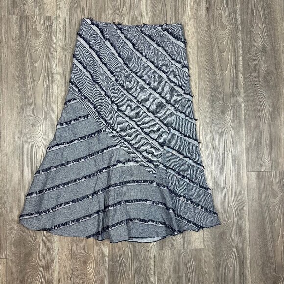 Lena Gabrielle New York Blue Midi Skirt with Fringe Detail – Size 12 - Picture 1 of 6